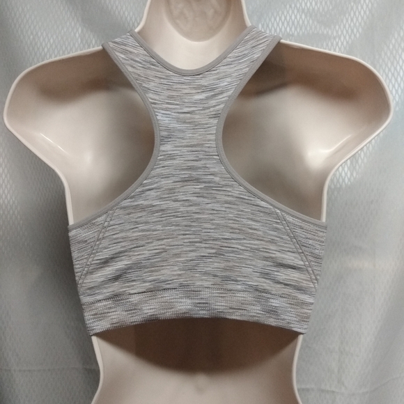Avia Racer back Sports Bra, M, Tan, front zipper, pre-owned - Picture 2 of 6